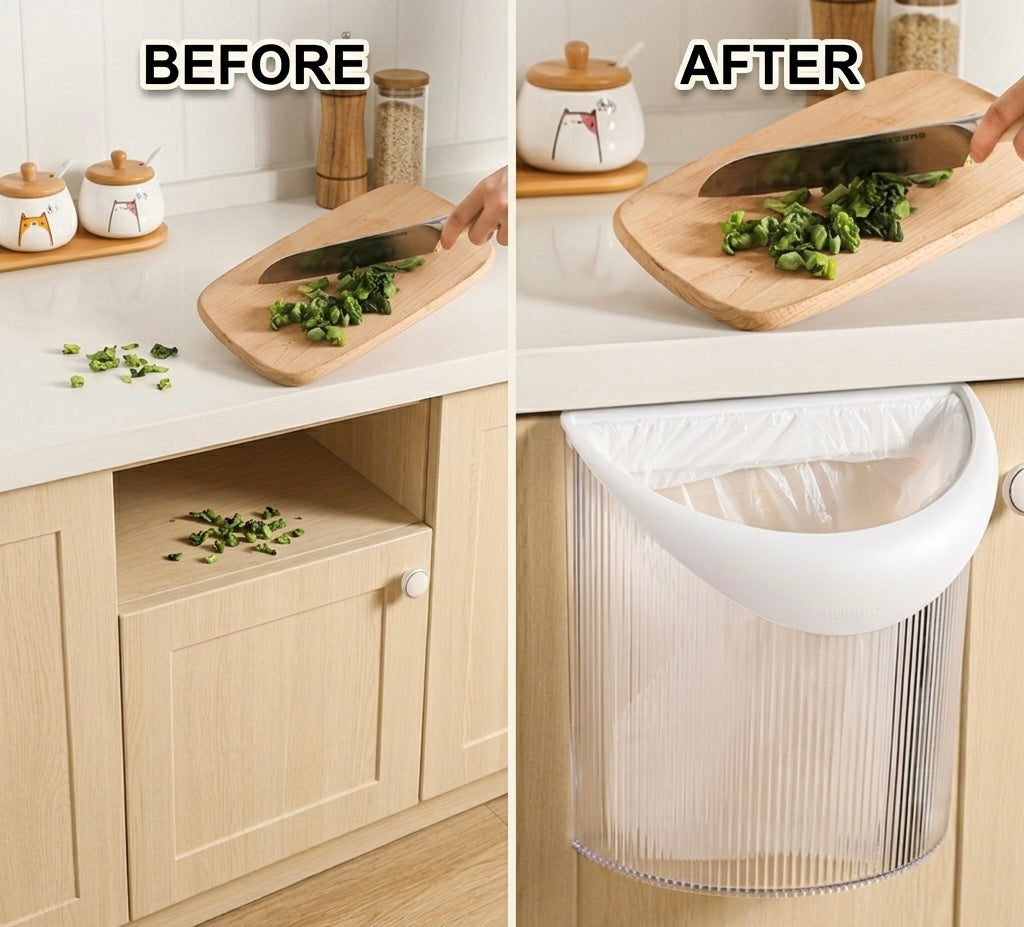 Wall-Mounted Multifunctional Kitchen Trash Can