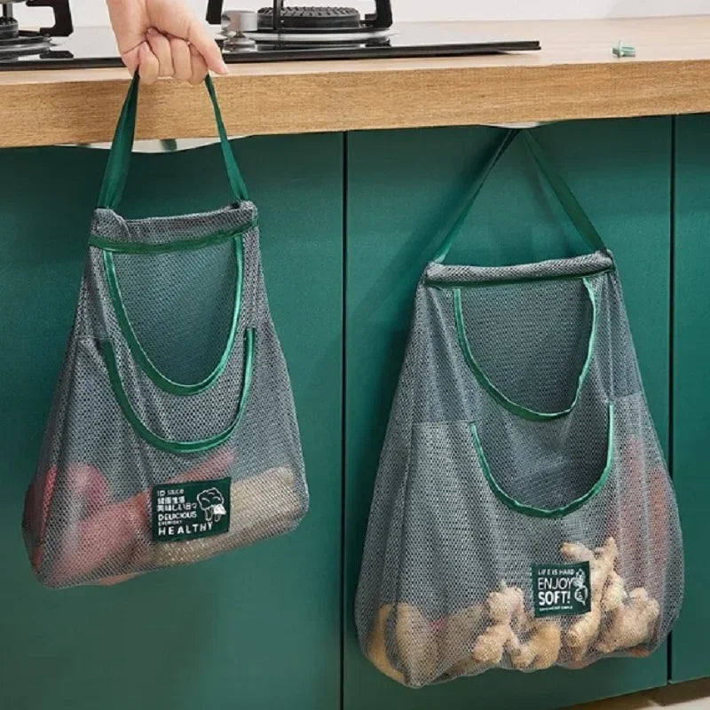 Reusable Storage Bags - Kitchen Hanging Mesh Bag