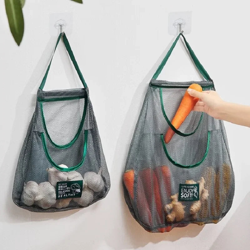 Reusable Storage Bags - Kitchen Hanging Mesh Bag